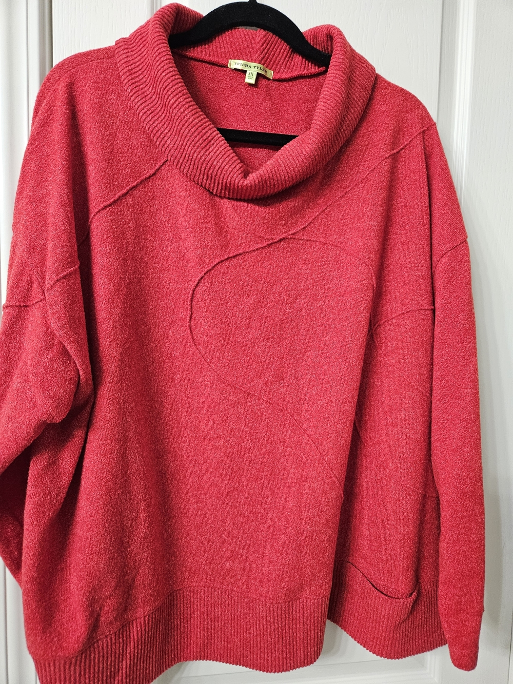 Trisha Tyler Cozy Red Cowl-Neck Sweater